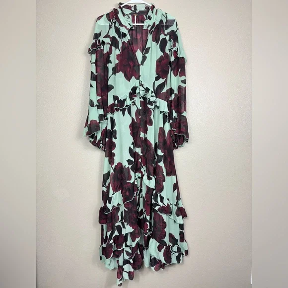 Free People Hearts Run Wild Maxi Dress large EUC H - Picture 2 of 10